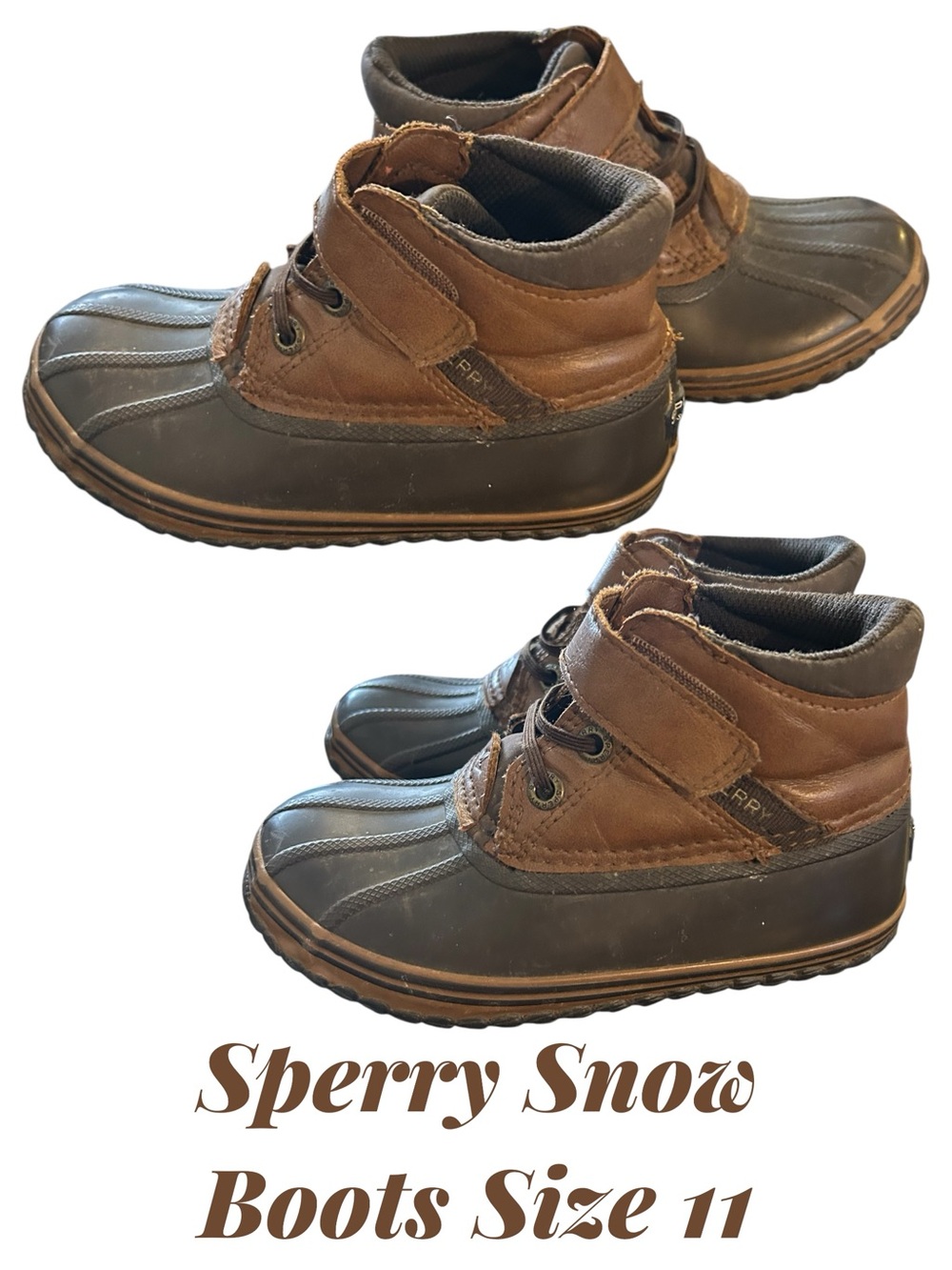 Sperry Boy’s  Brown & Dark Brown Waterproof Winter Boots